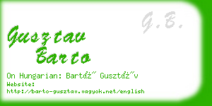 gusztav barto business card